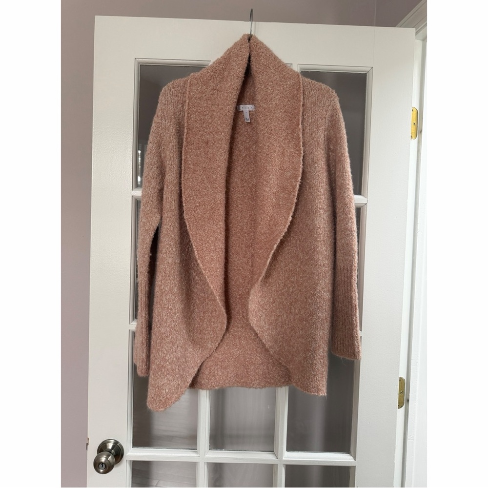 Leith Pink Shawl Collar Bouclé Cocoon Cardigan